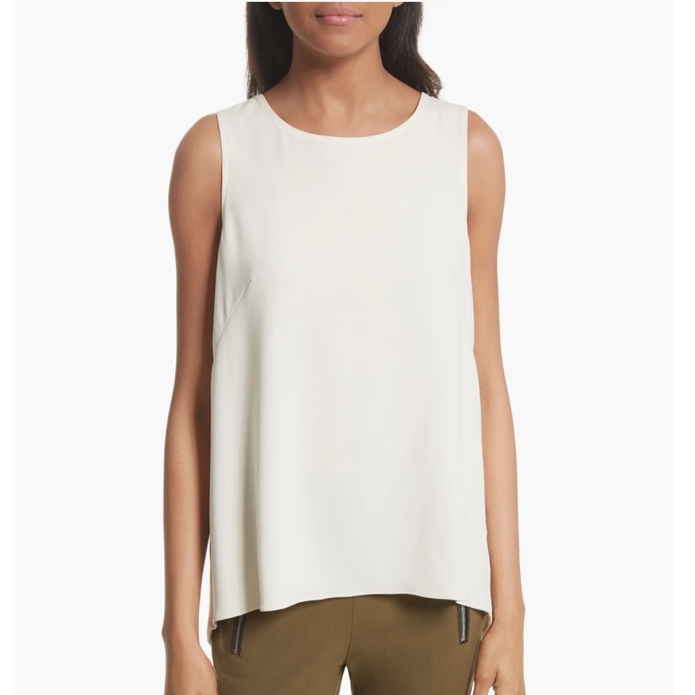 Rag & Bone Crepe Split Back Blouse Cream